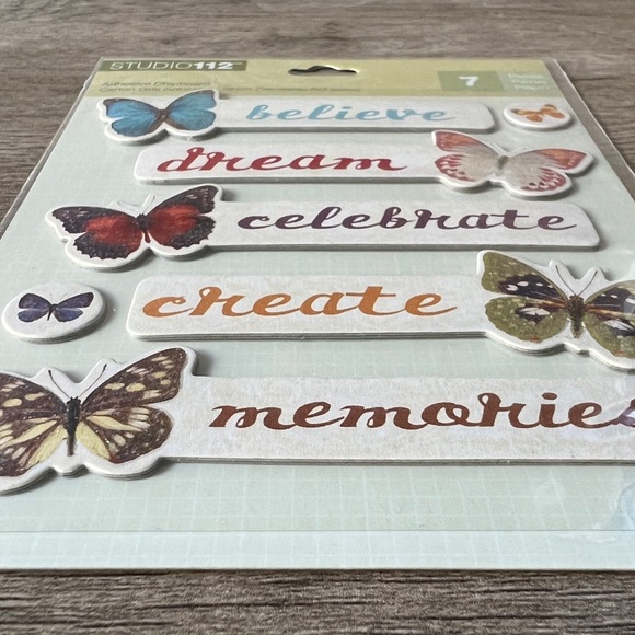 Studio 112 Positive Butterfly Chipboard Stickers Scrapbooking Crafts NWT - Picture 4 of 6